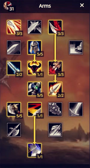 Phase 2 Arms Warrior Build Talent