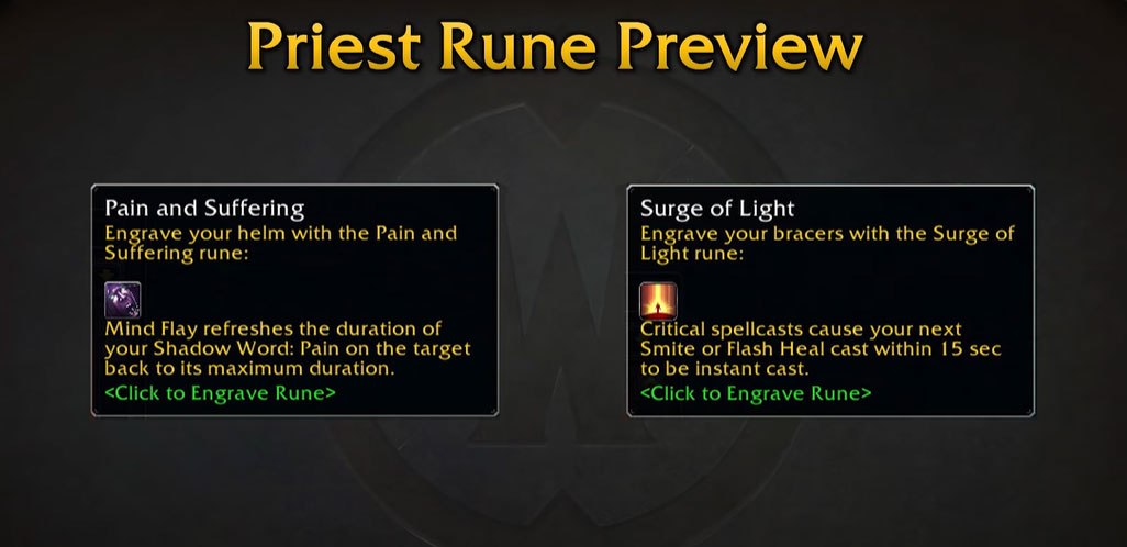 SoD Phase 3 Priest Rune Preview