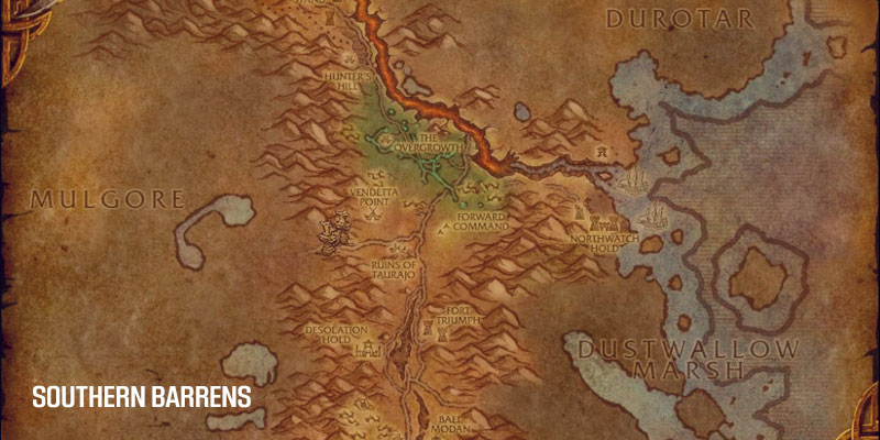 Season of Discovery  Southern Barrens Map