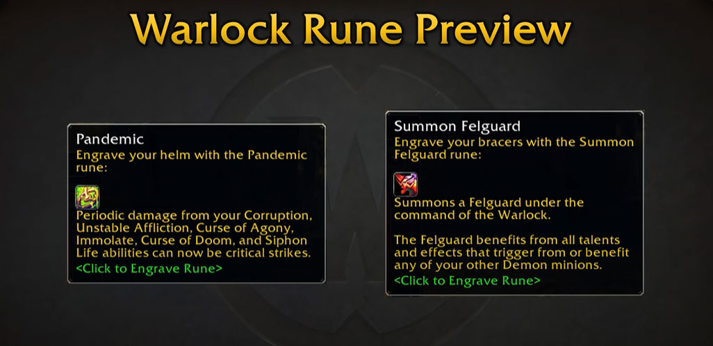 SoD Phase 3 Warlock Rune Preview